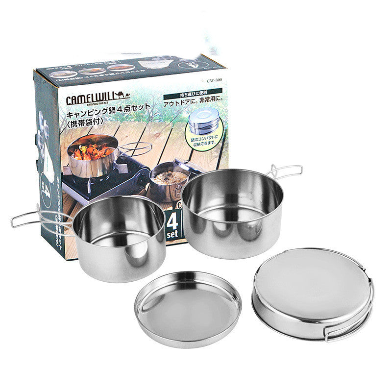 The Must-Have Portable Stainless Steel Camping Cookware Pot Set